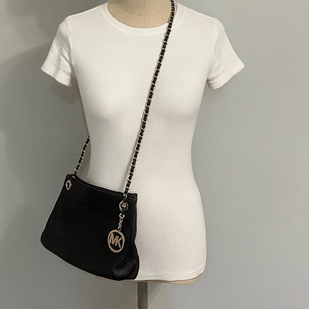 Michael Kors Black Crossbody Bag with Gold Chain